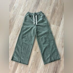 Aerie Green Wide-Leg Pants